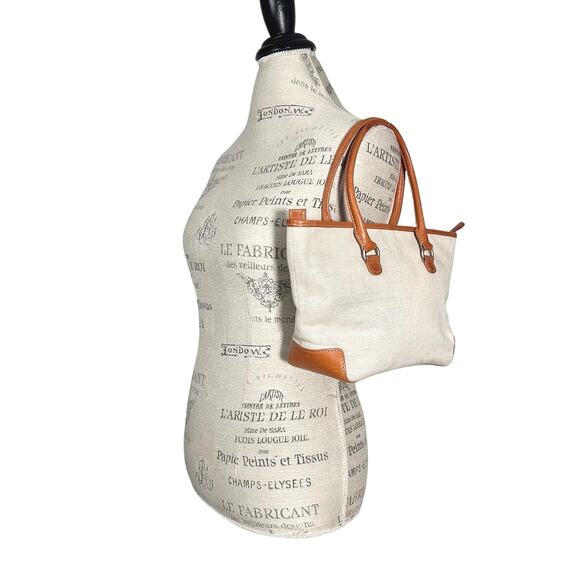 J. Crew | Women | Cotton Linen Leather Woven Natural Coastal Mini Hand Bag - Picture 1 of 16